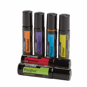 Aromatics Touch Set mit sechs doTERRA Roll-On Fläschchen in bunten Farben