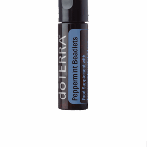 doTERRA Pfefferminzöl Kügelchen Flasche mit blauem Etikett