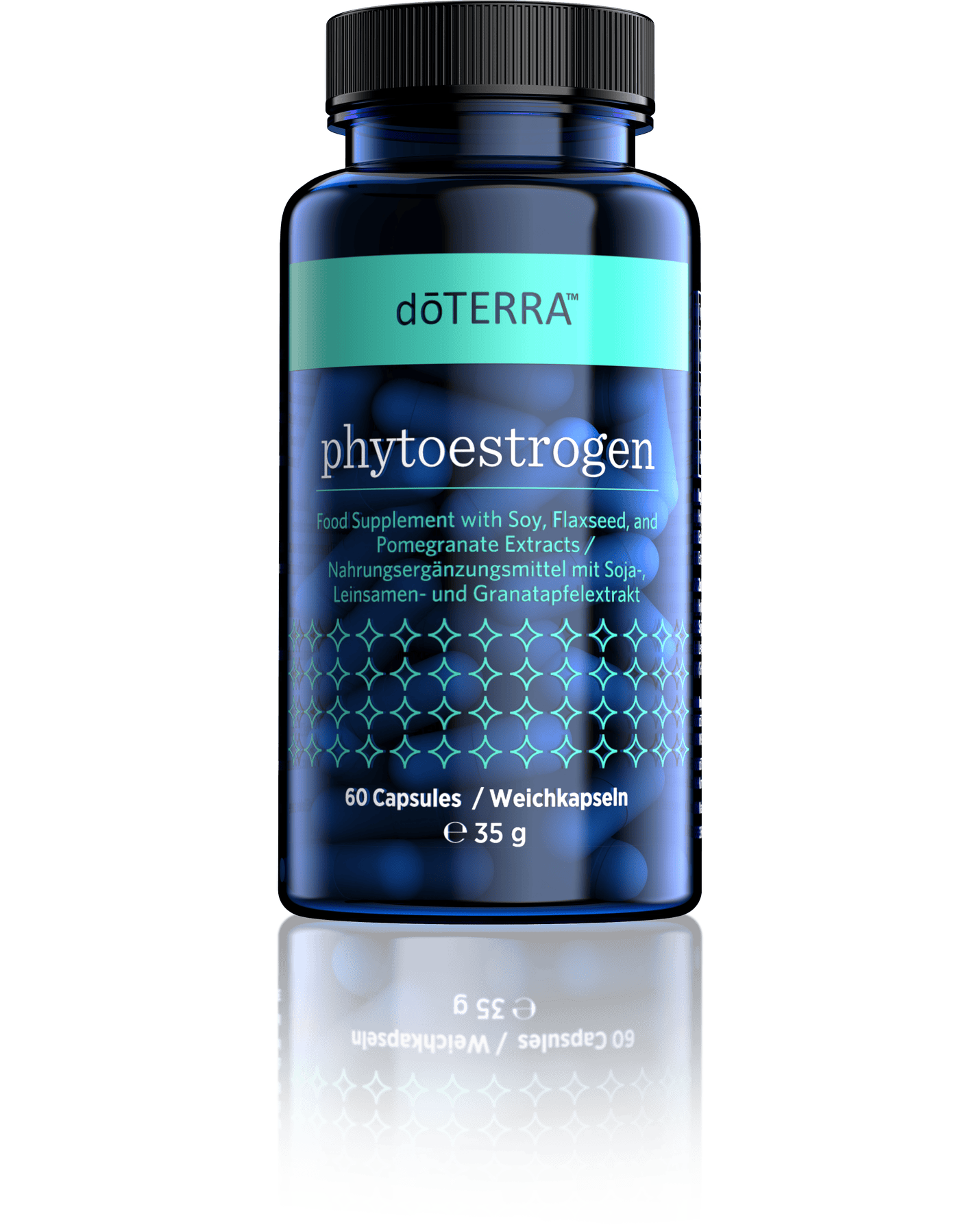 dōTERRA Phytoöstrogen Kapseln blaue Flasche mit Etikett